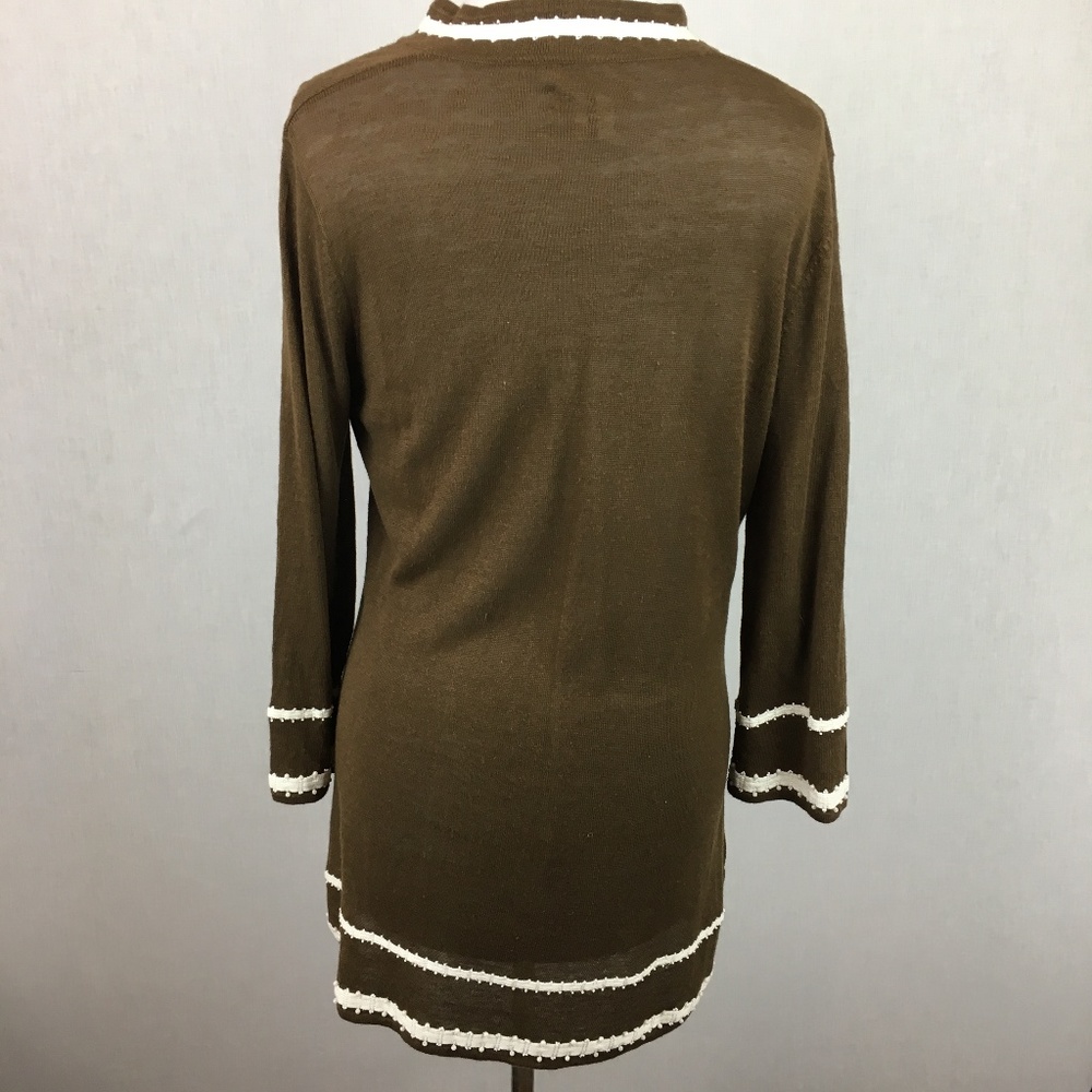 Tommy Bahama Lg Linen beaded embroidered tunic top - Picture 5 of 8